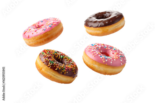 Delicious Assorted Donuts PNG Transparent