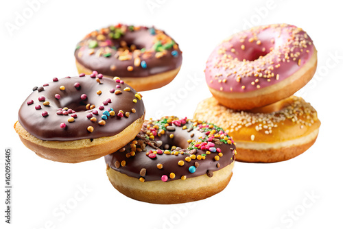 Delicious Assorted Donuts PNG Transparent