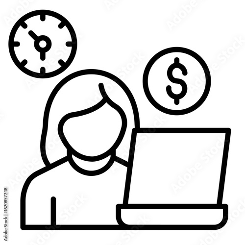 Freelance Work Vector Icon