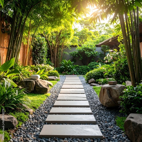 Lush garden path