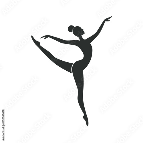 Elegant Ballerina In Pirouette Motion Silhouette