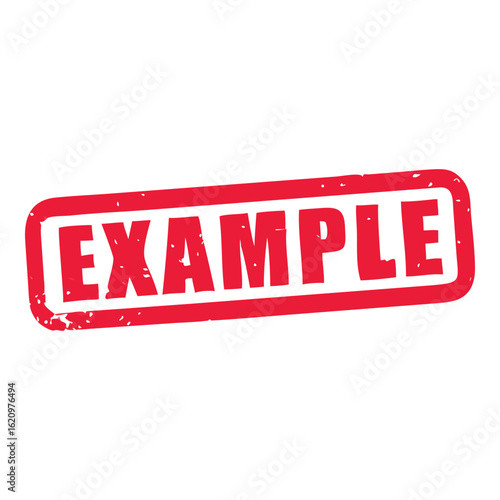 Red example stamp rectangular border business official notice