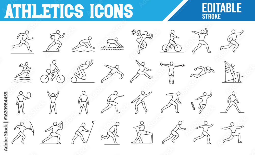 Athletics and Exercise Icons for Fitness and Athletic Performance Athletics and Exercise Icons for Fitness and Athletic Performance