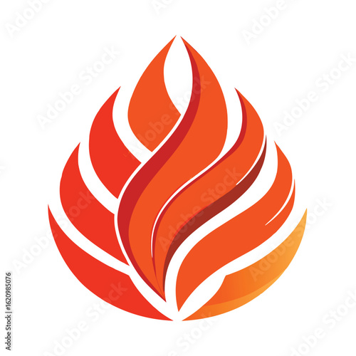 Minimal Fire Drop Logo with Smooth Gradient - Modern & Elegant Flame Vector on white background