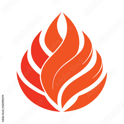 Minimal Fire Drop Logo with Smooth Gradient - Modern & Elegant Flame Vector on white background