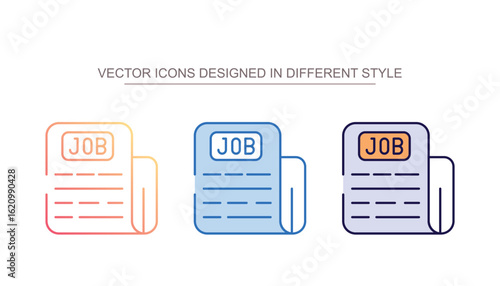 Newspaper Job icon design with white background stock illustration