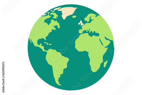 Stylized illustration of planet earth showing continents and oceans
