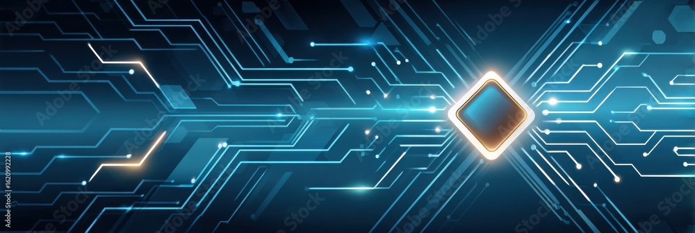 Obraz premium Abstract digital circuit design with futuristic glowing elements and high-tech patterns