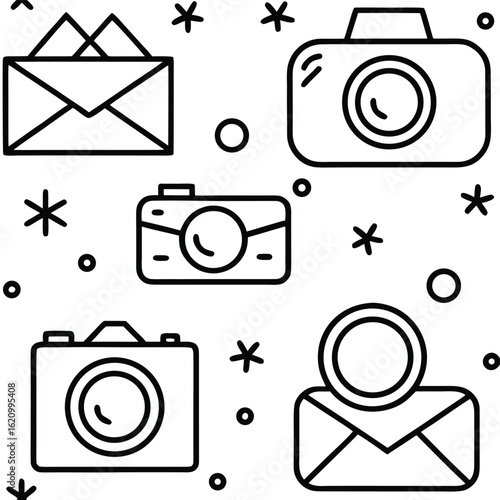A collection of retro and vintage cameras, including film and digital models, with various lenses, representing the evolution of photography equipment