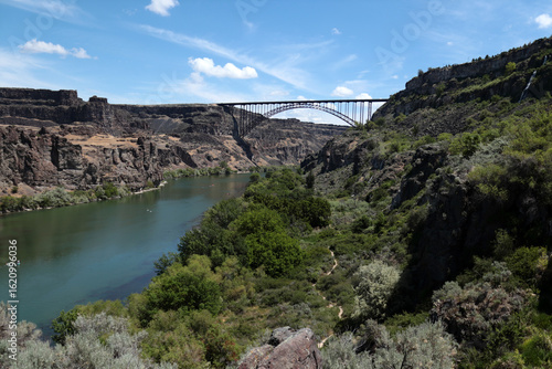 A bridge in the USA thrown over a river canyon