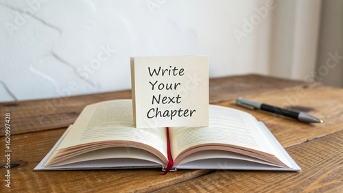 Write Your Next Chapter with Open Book and Sticky Note Inspiration