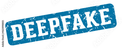 deepfake rectangular sign. deepfake stamp