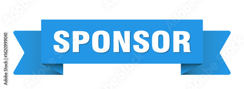 sponsor ribbon isolated on transparent background. sponsor ribbon