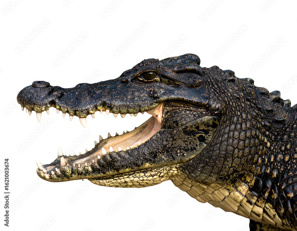 Obraz premium Alligator in side view, isolated PNG, Alligator PNG