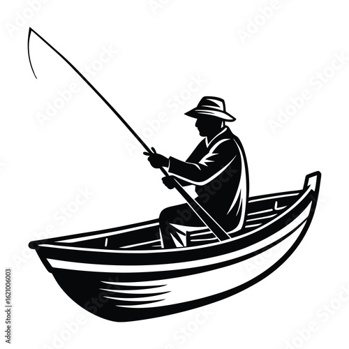 fisherman on a fishing rod