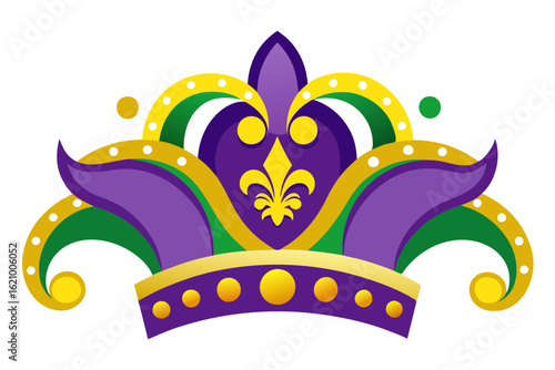 Ornate Crown Symbol for Mardi Gras Royal Parade Design