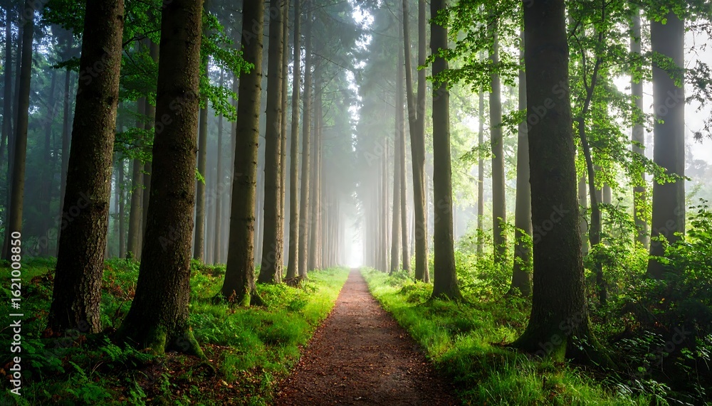 Fototapeta premium Misty forest path (2)