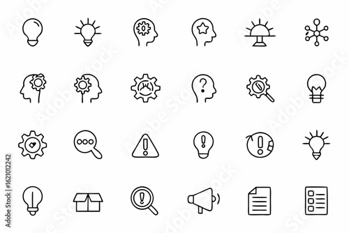 A clean and sharp icon set focused on ideas as solutions. Great for consultancy services, coaching, education materials, and apps that help users think critically