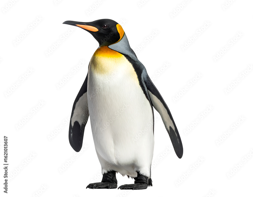 Fototapeta premium Penguin standing upright, isolated PNG