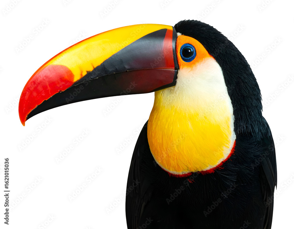Naklejka premium Toucan sitting upright, isolated PNG