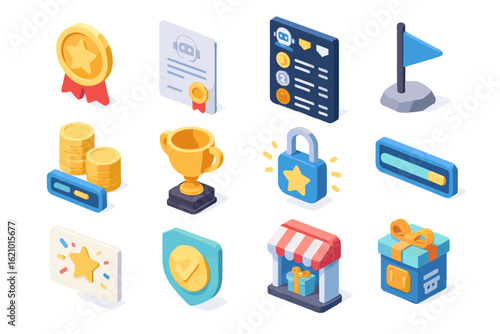 Tutor points vector message ai certificates reward awards badges milestones progress icon
