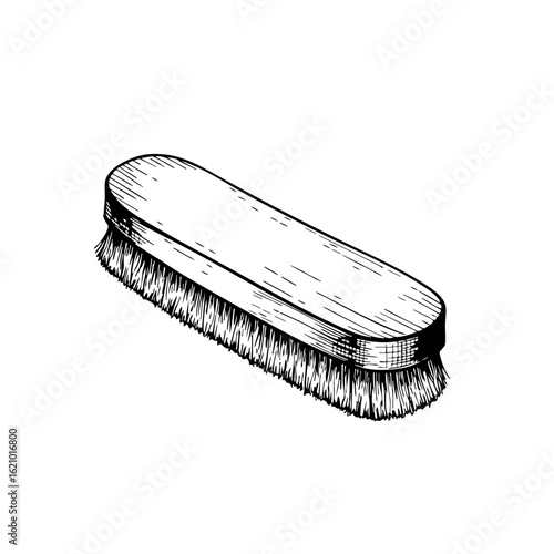 Vintage sketch of a lint brush in detailed line art  