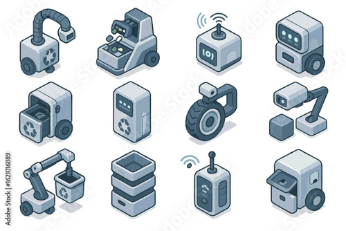 Neck object recycling recognition bot hatch stackable separator icon wheel vector ai
