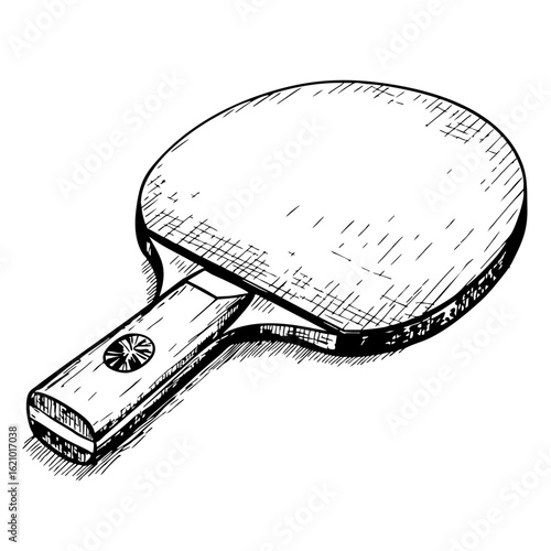 Vintage sketch of a ping pong paddle  