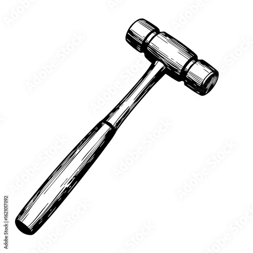 Vintage sketch of a reflex hammer in detailed illustration style  