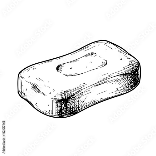 Vintage sketch of a soap bar  