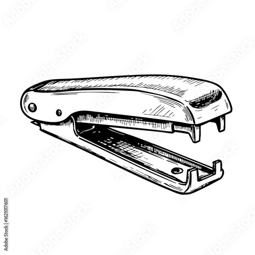 Vintage sketch of a staple remover in detailed illustration  