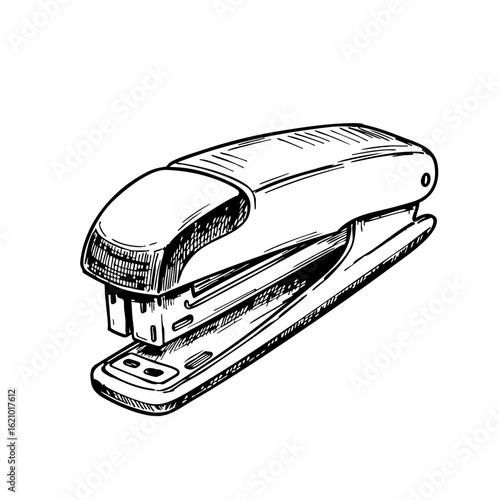 Vintage sketch of a stapler in a detailed design  