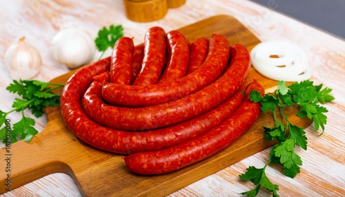 Longaniza (Mexico)
A Mexican sausage similar to chorizo but spicier and often with more herbs like oregano, cinnamon, and cloves.