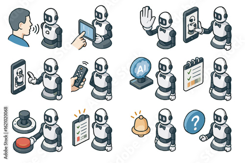 Alerts butler touch control scheduling icon icons automatic assistant request override robot