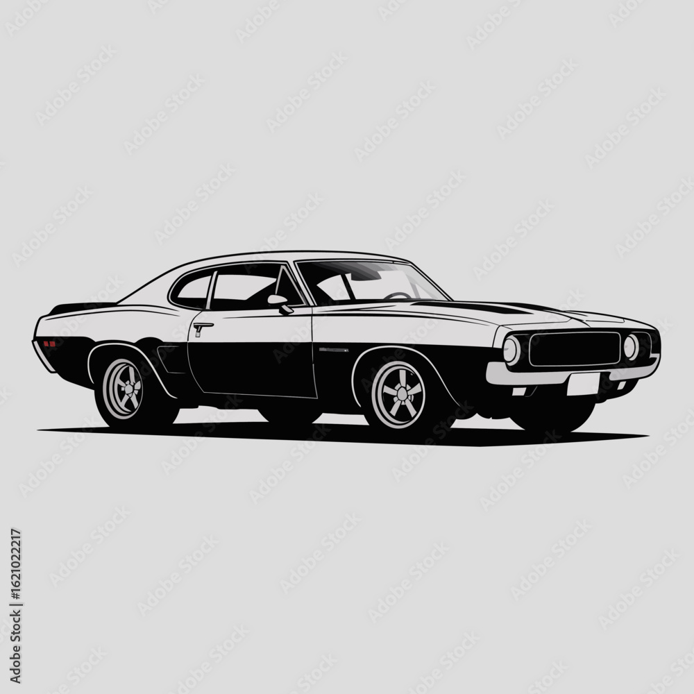 Fototapeta premium Classic Muscle Car Illustration