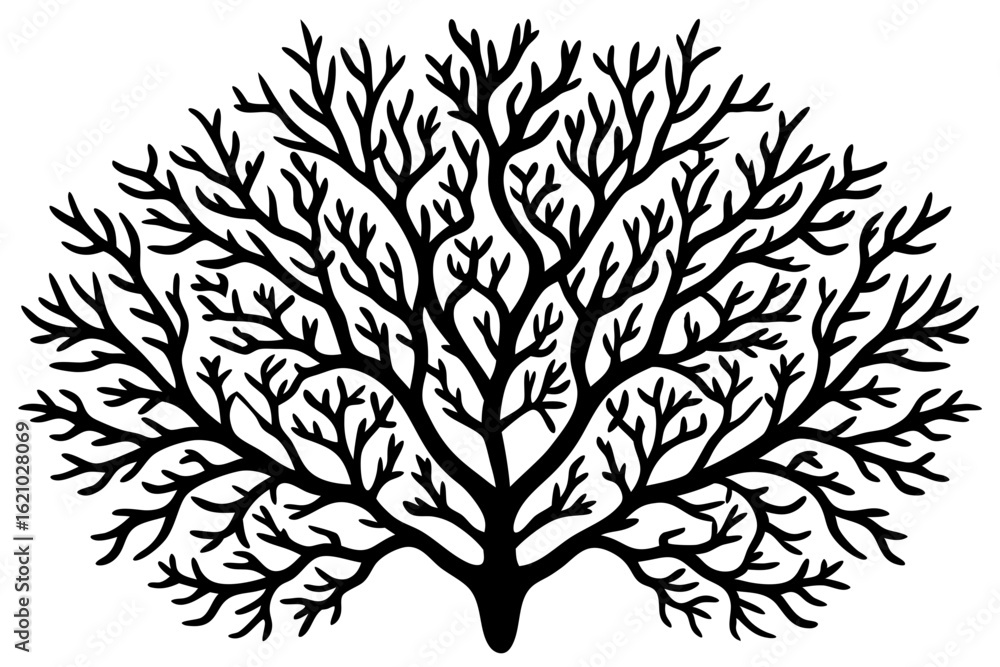 Obraz premium Delicate Coral Reef Illustration for Ocean Scenes