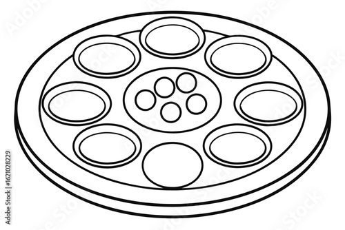 Minimalist Vector of Seder Plate for Holiday Use