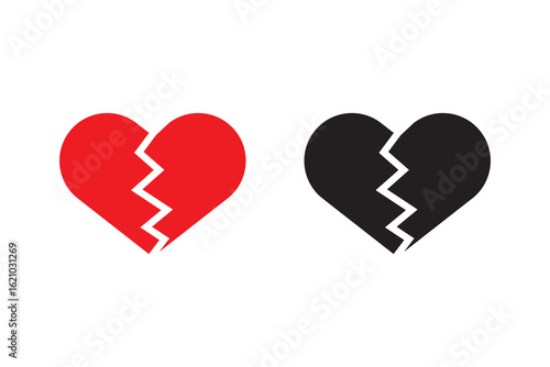 broken heart icon. broken heart icon on white background. eps10