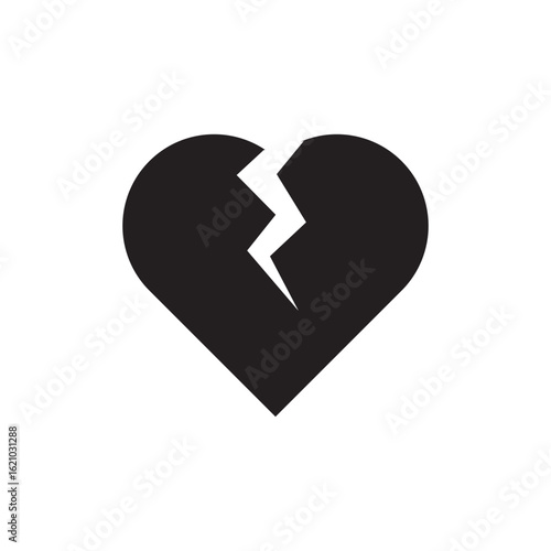 Heart break icon. Broken heart Simple vector modern icon design illustration. love pain symbol. eps10