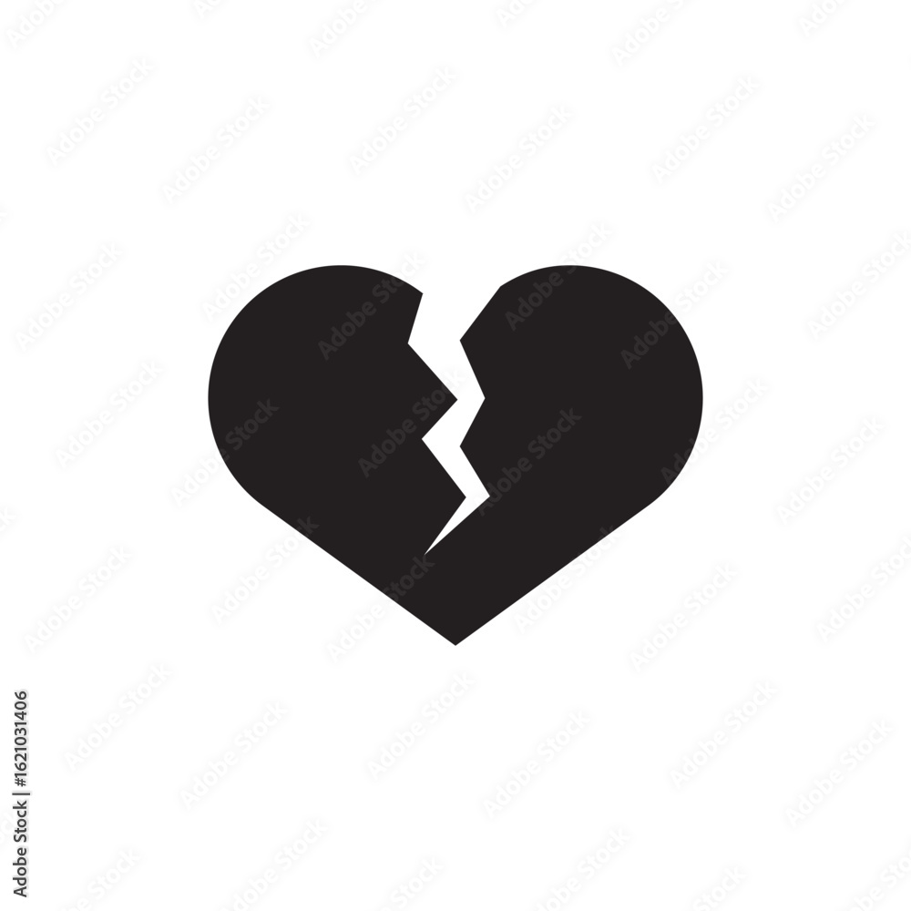 black broken heart icon. broken heart icon on white background. vector illustrator. eps10 black broken heart icon. broken heart icon on white background. vector illustrator. eps10