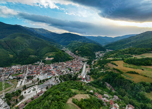 Wallpaper Mural Aerial Panorama of Fojnica, Bosnia and Herzegovina Torontodigital.ca