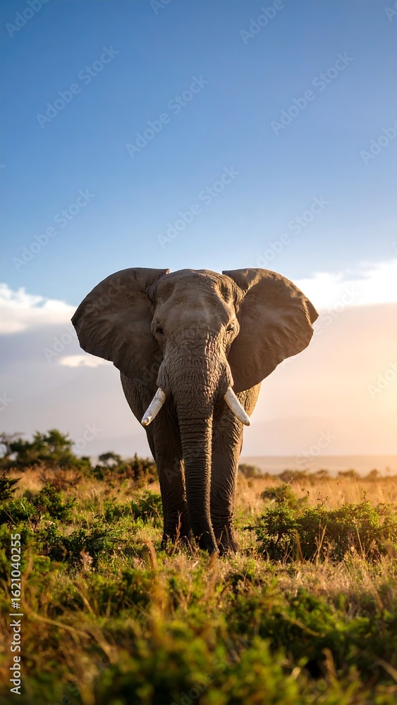 Obraz premium Majestic elephant in African savanna