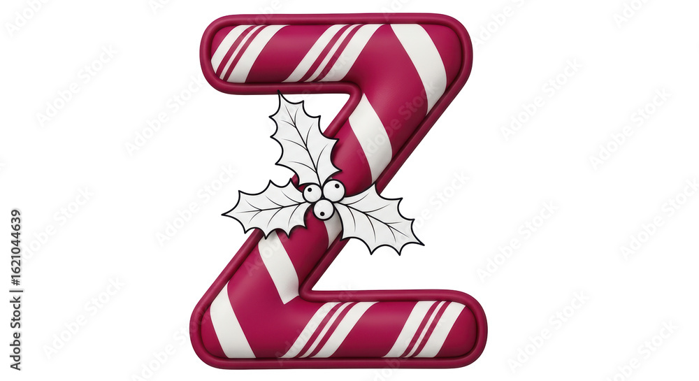 Obraz premium Isolated Letter Z Candy Cane