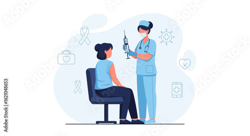 Vaccination Process By Health Professional During Global Pandemic Times Campaign