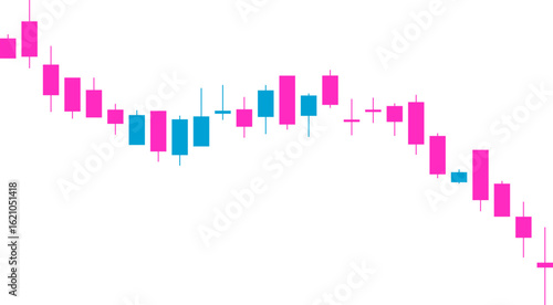 Candlestick chart thumbnail representing consistent lower highs and lower lows within a downward-sloping channel, forming a step-like bearish structure.