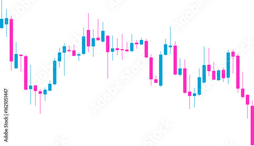 Candlestick chart thumbnail displaying horizontal range followed by downward breakout with dominant bearish momentum and extended magenta bars.