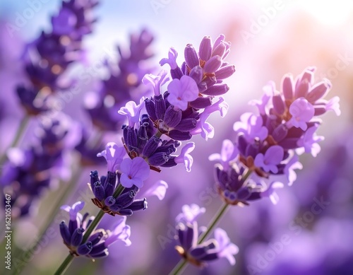 Lavender flowers in sunlight
