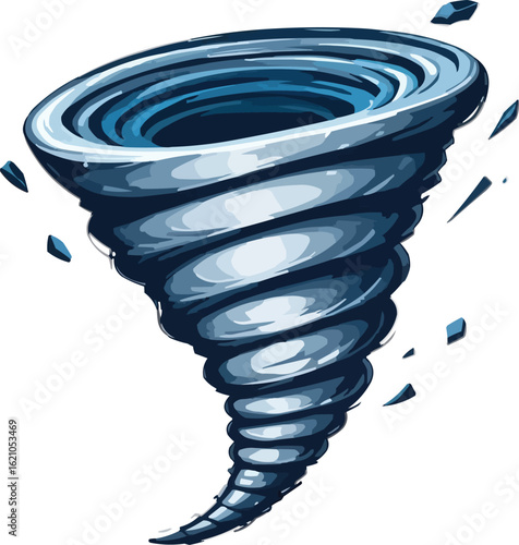 Illustration of a tornado, a powerful and destructive weather phenomenon