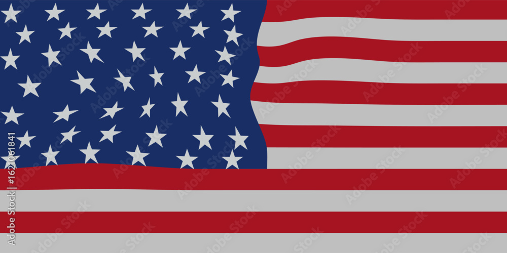 Naklejka premium US Flag. Official flag of the United States flies in the wind. USA symbol. Realistic flag of the United States of America. Icon isolated on white background.