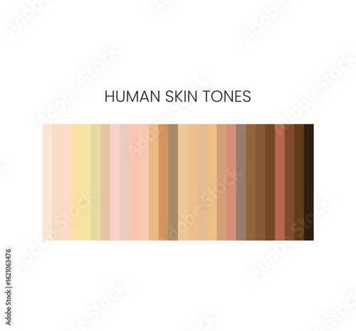 Human skin tone color palette set. Concept for person face, body, cosmetics. 
